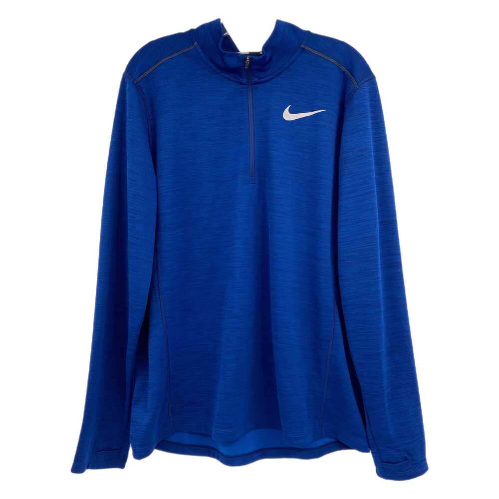 Nike Blue Quarter Zip Long Sleeve Athletic Shirt Size L